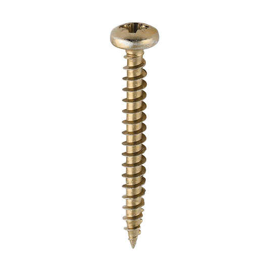 TIMCO Classic Multi-Purpose Pan Head Gold Woodscrews - 4.0 x 35 - Image