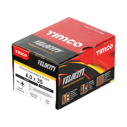 TIMCO Velocity Premium Multi-Use Countersunk Gold Woodscrews - 4.0 x 35 - Image