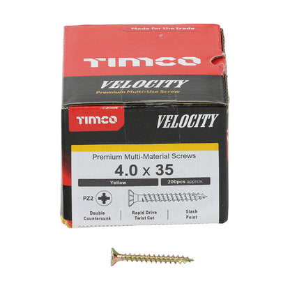TIMCO Velocity Premium Multi-Use Countersunk Gold Woodscrews - 4.0 x 35 - Image