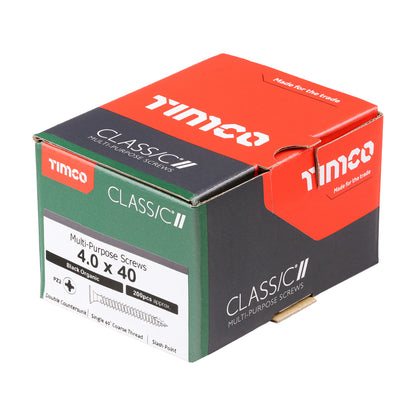 TIMCO Classic Multi-Purpose Countersunk Black Woodscrews - 4.0 x 40 - Image