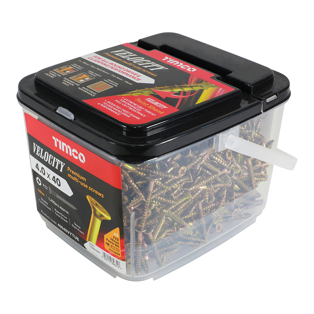 TIMCO Velocity Premium Multi-Use Countersunk Gold Woodscrews - 4.0 x 40 - Image