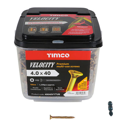 TIMCO Velocity Premium Multi-Use Countersunk Gold Woodscrews - 4.0 x 40 - Image