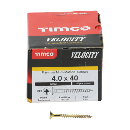 TIMCO Velocity Premium Multi-Use Countersunk Gold Woodscrews - 4.0 x 40 - Image