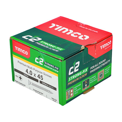 TIMCO C2 Strong-Fix Multi-Purpose Premium Countersunk Gold Woodscrews - 4.0 x 45 - Image
