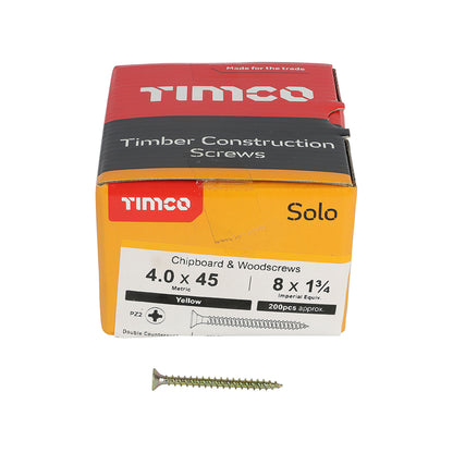 TIMCO Solo Countersunk Gold Woodscrews - 4.0 x 45 - Image