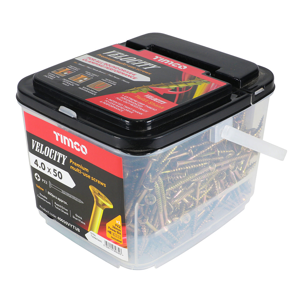 TIMCO Velocity Premium Multi-Use Countersunk Gold Woodscrews - 4.0 x 50 - Image