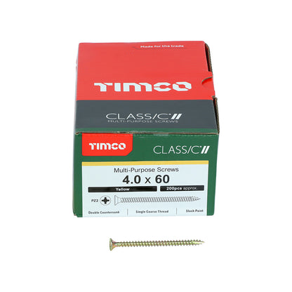 TIMCO Classic Multi-Purpose Countersunk Gold Woodscrews - 4.0 x 60 - Image