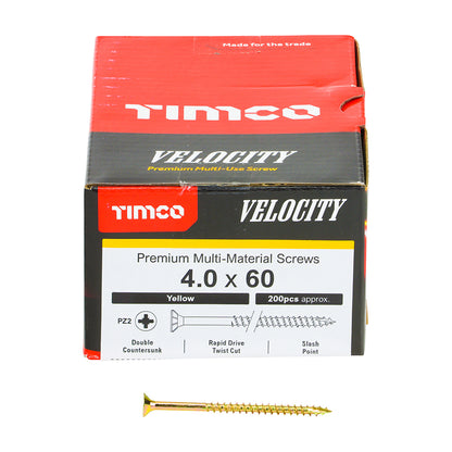 TIMCO Velocity Premium Multi-Use Countersunk Gold Woodscrews - 4.0 x 60 - Image
