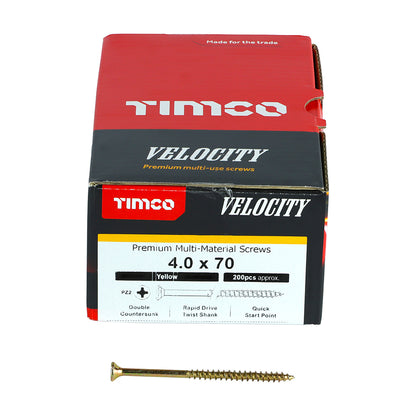 TIMCO Velocity Premium Multi-Use Countersunk Gold Woodscrews - 4.0 x 70 - Image