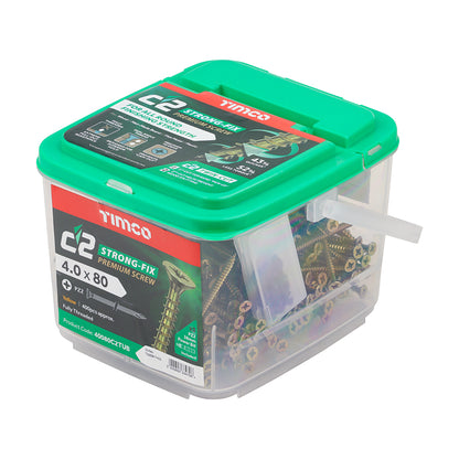 TIMCO C2 Strong-Fix Multi-Purpose Premium Countersunk Gold Woodscrews - 4.0 x 80 - Image