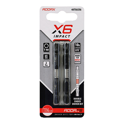 TIMCO X6 Double Ended TX Drive Bit - TX40 x 65 - Image