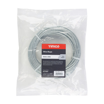 TIMCO Wire Rope - Zinc - 4mm x 10m - Image