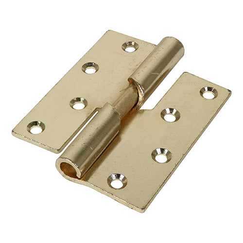 TIMCO Rising Butt Hinge (466) - Right Hand - Electro Brass - 100 x 86 - Image