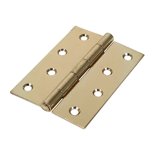 TIMCO Plain Butt Hinge - Fixed Pin (1838) - Electro Brass - 100 x 70 - Image