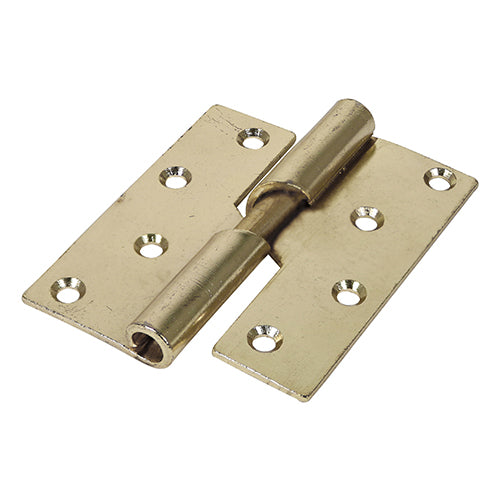 TIMCO Rising Butt Hinge (466) - Left Hand - Electro Brass - 100 x 86 - Image