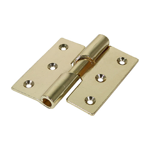 TIMCO Rising Butt Hinge (466) - Left Hand - Electro Brass - 75 x 72 - Image