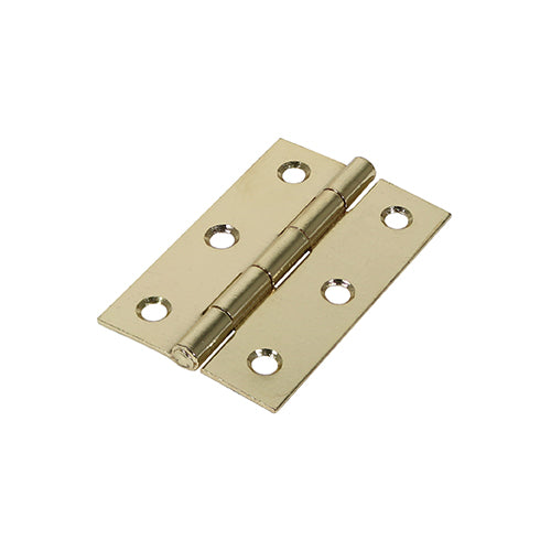 TIMCO Plain Butt Hinge - Fixed Pin (1838) - Electro Brass - 75 x 50 - Image