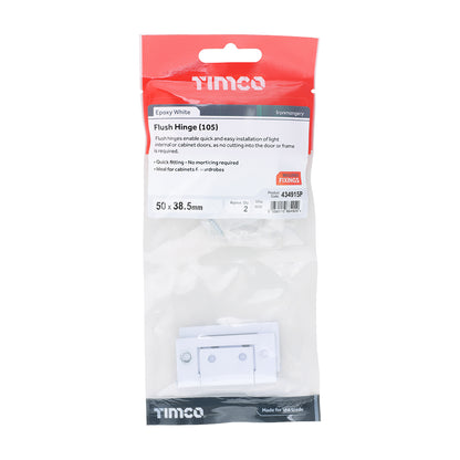 TIMCO Flush Hinge (105) - White - 50 x 38.5 - Image