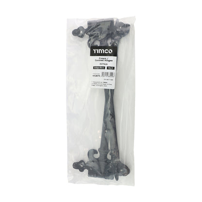 TIMCO Pair of Crown / Coronet Hinges - Antique Black - 317mm - Image