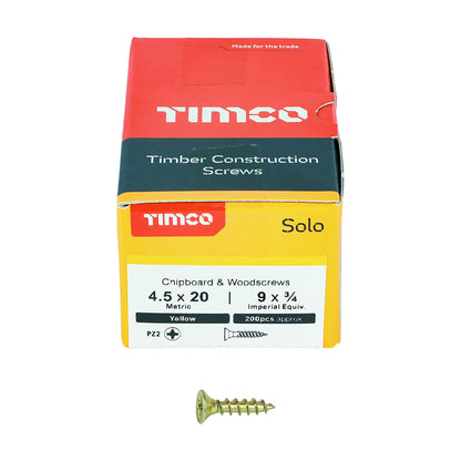 TIMCO Solo Countersunk Gold Woodscrews - 4.5 x 20 - Image