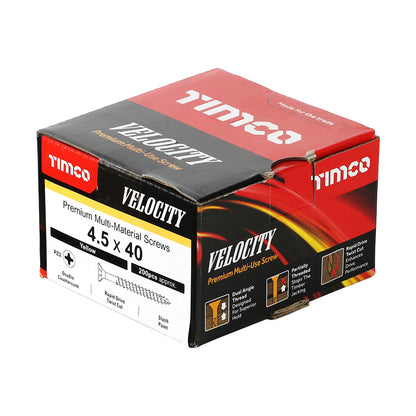 TIMCO Velocity Premium Multi-Use Countersunk Gold Woodscrews - 4.5 x 40 - Image