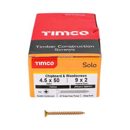 TIMCO Solo Countersunk Gold Woodscrews - 4.5 x 50 - Image