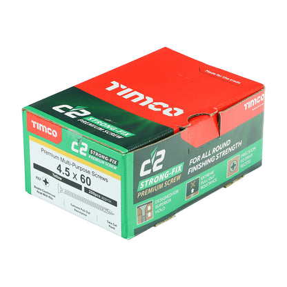 TIMCO C2 Strong-Fix Multi-Purpose Premium Countersunk Gold Woodscrews - 4.5 x 60 - Image