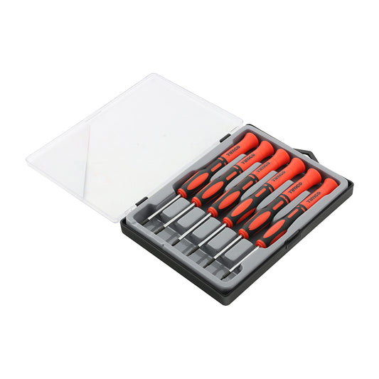 TIMCO Precision Screwdriver Set, Slotted and Phillips Screwdrivers with Magnetic Tips, Ergonomic Anti-Slip Handle - 6 Pieces - Image