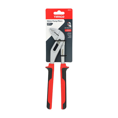 TIMCO Water Pump Pliers with Adjustable Anti-Slip Jaws and Soft-Grip Handles - 10" / 250mm - Image