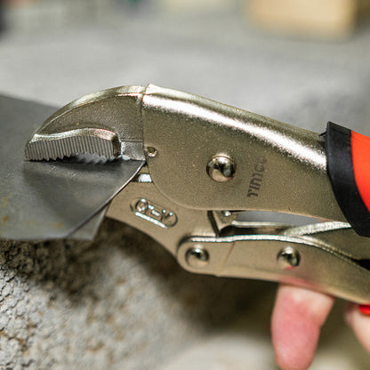 TIMCO Locking Pliers with Ergonomic Soft-Grip Handles and Hardened Curved Jaws with 48mm Clamping Capacity - 10" / 250mm - Image