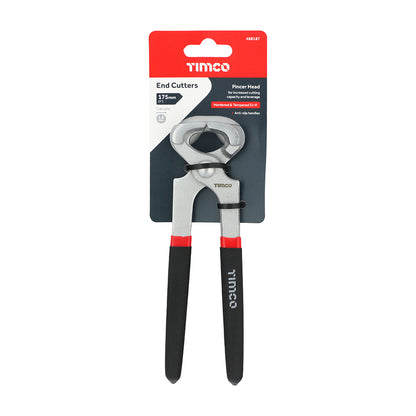 TIMCO Carpenters End Cutting Pliers, Pincer Head with Hardened Jaws and Anti-Slip Grips - 7" / 175mm - Image