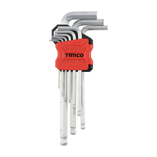 TIMCO Long Arm Ball End Hex Key Set - 9 Pieces - Image