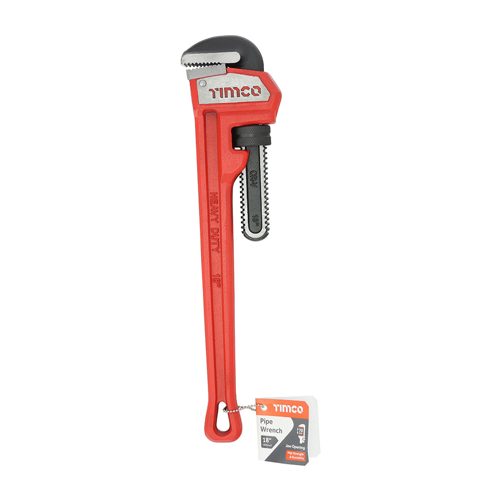 TIMCO Pipe Wrench, Heavy Duty Drop Forged Adjustable Pipe Wrench - 18" / 450mm - Image
