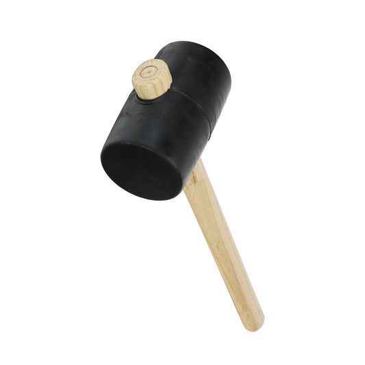 TIMCO Rubber Mallet, Solid Black Rubber Ash Wood Handle Mallet - 24oz - Image
