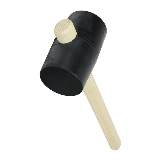 TIMCO Rubber Mallet, Solid Black Rubber Ash Wood Handle Mallet - 32oz - Image