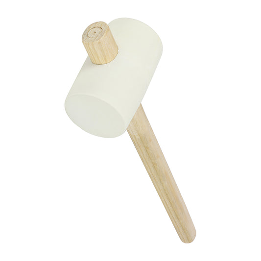 TIMCO Rubber Mallet, Non Marking White Solid Rubber Ash Wood Handle Mallet - 16oz - Image