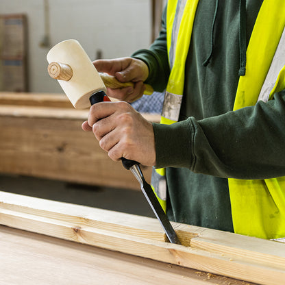 TIMCO Rubber Mallet, Non Marking White Solid Rubber Ash Wood Handle Mallet - 16oz - Image