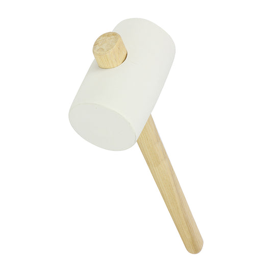 TIMCO Rubber Mallet, Non Marking White Solid Rubber Ash Wood Handle Mallet - 24oz - Image