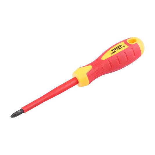 TIMCO VDE Screwdriver. 1000V AC Insulated Phillips Screwdriver - PH2 x 100mm - Image