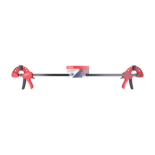 TIMCO Quick Change Bar Clamp, Two Piece Set, Heavy Duty 135kg Quick Release Woodworking Clamp, One Handed Clamp - 36"/ 900mm Clamping Capacity - Image