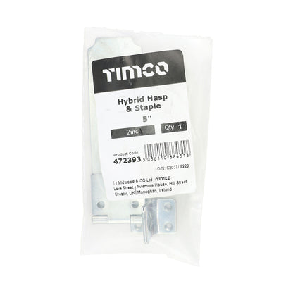 TIMCO Hybrid Hasp & Staple - Zinc - 5" - Image