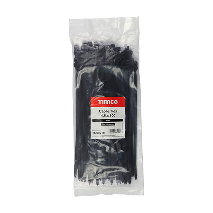 TIMCO Cable Ties Black - 4.8 x 200 - Image