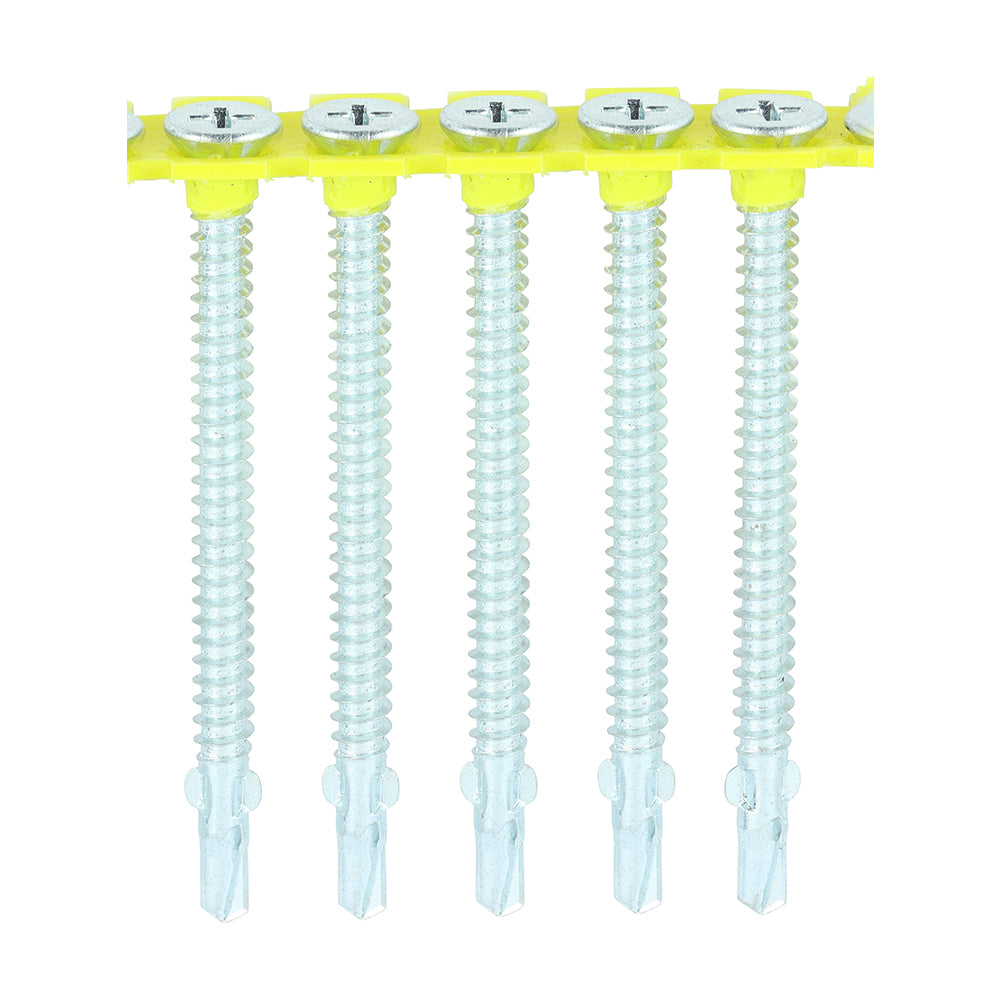 TIMCO Collated Self-Drilling Wing-Tip Steel to Timber Light Section Silver Screws  - 4.8 x 65 - Image