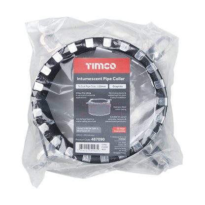 TIMCO Intumescent Pipe Collar 400 Series (4hr) - to suit pipe size 110mm
 - Image