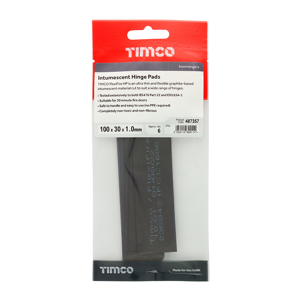 TIMCO Graphite Intumescent Hinge Pads - 100 x 30 - Image