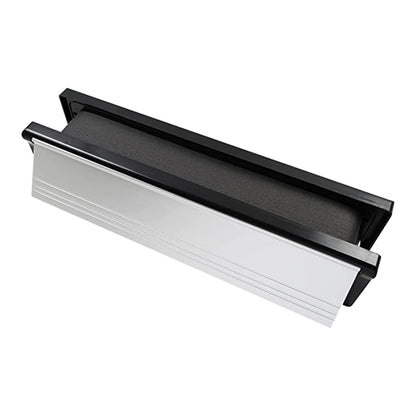 TIMCO 10" Intumescent Letterbox - Polished Silver (Black Frame) 272 x 70mm
 - Image