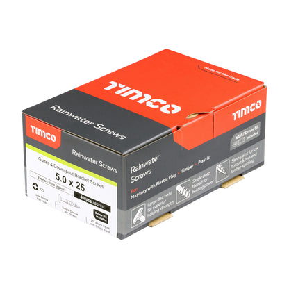 TIMCO Rainwater Bracket Exterior White Screws - 5.0 x 25 - Image