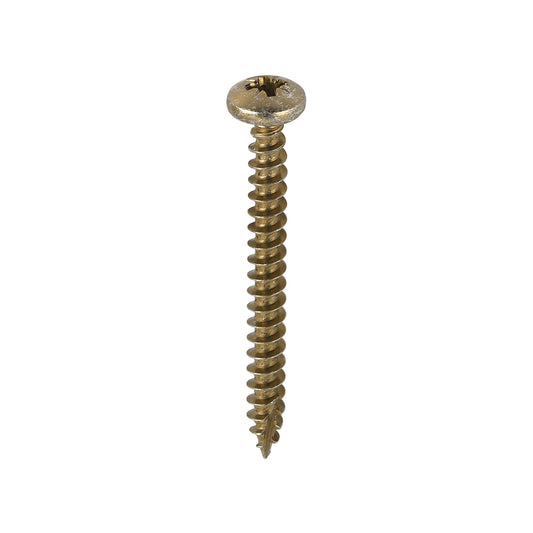TIMCO Classic Multi-Purpose Pan Head Gold Woodscrews - 5.0 x 50 - Image
