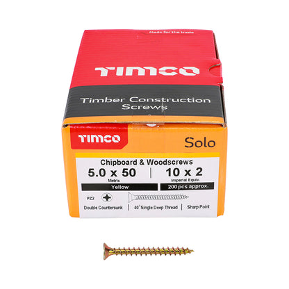TIMCO Solo Countersunk Gold Woodscrews - 5.0 x 50 - Image