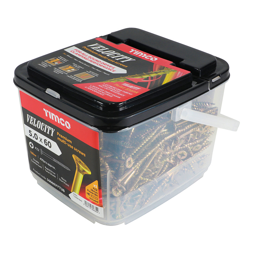 TIMCO Velocity Premium Multi-Use Countersunk Gold Woodscrews - 5.0 x 60 - Image